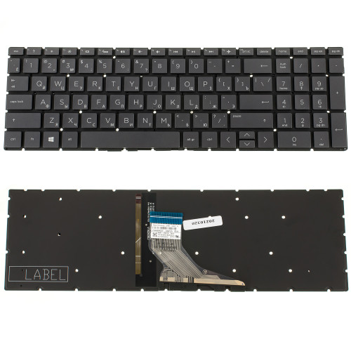 Клавіатура для ноутбука HP (250 G7, 255 G7 series) rus, black, без фрейма, підсвічування клавіш(оригінал)
