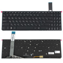 Клавиатура для ноутбука ASUS (X570 series) rus, black, без фрейма, подсветка клавиш (ОРИГИНАЛ)