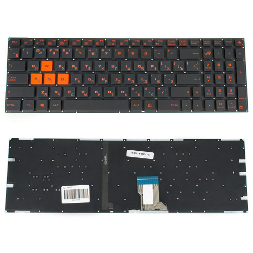 Клавиатура для ноутбука ASUS (GL702VM) rus, black, без фрейма, без подсветки клавиш 