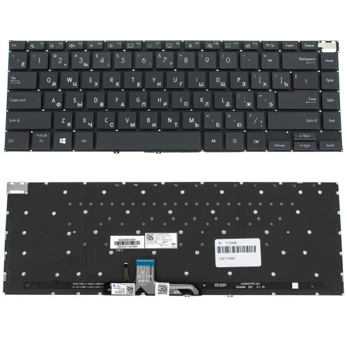Клавиатура для ноутбука ASUS (UX5400), rus, black, без фрейма, подсветка клавиш