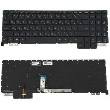 Клавиатура для ноутбука ASUS (H5600 series), rus, black, без фрейма, подсветка клавиш
