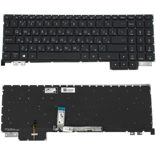 Клавиатура для ноутбука ASUS (H5600 series), rus, black, без фрейма, подсветка клавиш