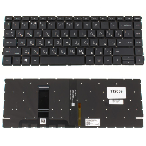 Клавиатура для ноутбука HP (ProBook: 440 G8, 445 G8) rus, black, без фрейма, подсветка клавиш