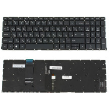 Клавіатура для ноутбука HP (ProBook: 450 G8, 455 G8) rus, black, без фрейма, підсвічування клавіш