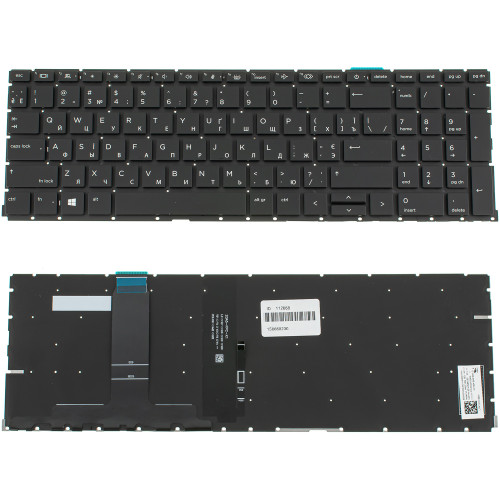 Клавиатура для ноутбука HP (ProBook: 450 G8, 455 G8) ukr, black, без фрейма, подсветка клавиш (ОРИГИНАЛ)