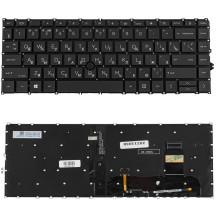 Клавіатура для ноутбука HP (ProBook: 840 G8, 845 G8) rus, black, без фрейма, підсвічування клавіш