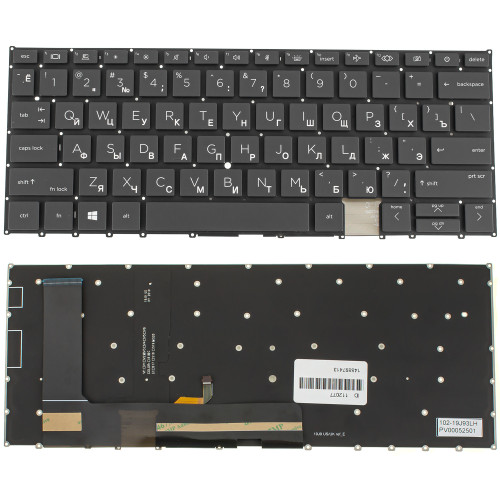 Клавиатура для ноутбука HP (EliteBook X360: 1030 G8) rus, black, без фрейма, подсветка клавиш