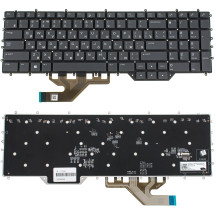 Клавіатура для ноутбука DELL (Alienware: Area 51m R2, M17 R2, M17 R3) rus, black, підсвічування клавіш (RGB)