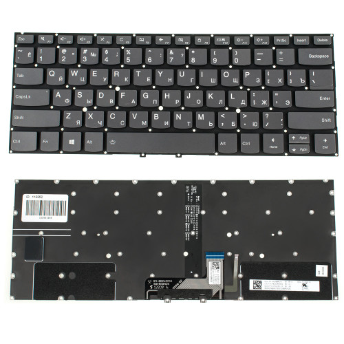 Клавіатура для ноутбука LENOVO (Yoga C930-13IKB) rus, onyx black, без фрейма, підсвічування клавіш(оригінал)