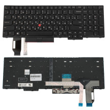 Клавиатура для ноутбука LENOVO (ThinkPad: T15 gen 2, P15s gen 2) rus, black, подсветка клавиш