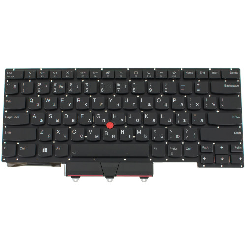 Клавіатура для ноутбука LENOVO (ThinkPad: E14 Gen 2) rus, black, без фрейма, підсвічування клавіш