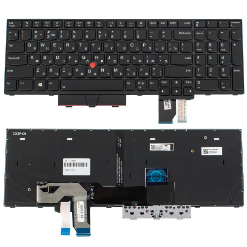 Клавіатура для ноутбука LENOVO (ThinkPad: T15g gen 1, P15 gen 1) rus, black, підсвічування клавіш