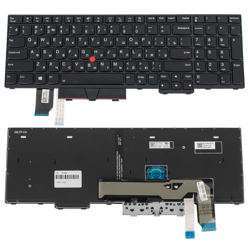Клавіатура для ноутбука LENOVO (ThinkPad: T15 gen 1, P15V gen 1) rus, black, підсвічування клавіш