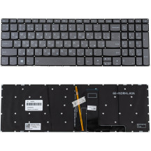 Клавіатура для ноутбука LENOVO (IdeaPad: 330S-15) ukr, black, без фрейма, підсвічування клавіш
