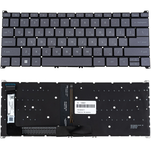 Клавиатура для ноутбука ACER (AS: A314-36, A314-42) ukr, dark gray, без фрейма, , підсвічування клавіш