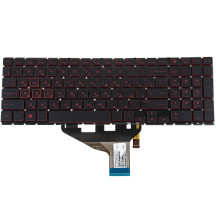 Клавиатура для ноутбука HP (Omen: 15-DC) rus, black, без фрейма, подсветка клавиш RED (RGB 4)