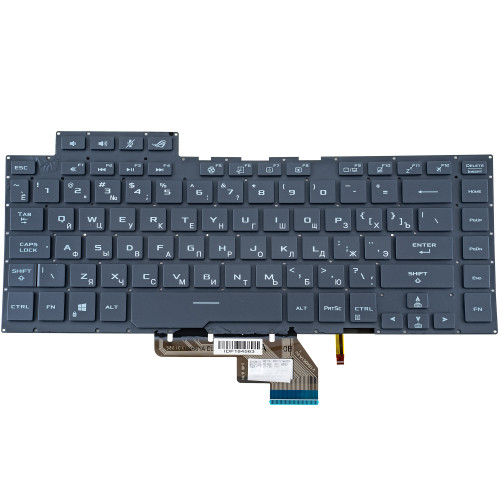 Клавіатура для ноутбука ASUS (GU502 series) rus, dark gray, без фрейма, підсвічування клавіш (RGB)