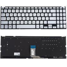 Клавиатура для ноутбука ASUS (X512 series) ukr, silver, без фрейма, подсветка клавиш