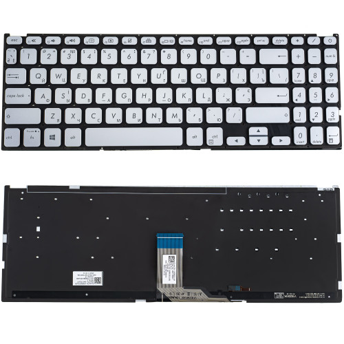 Клавиатура для ноутбука ASUS (X512 series) ukr, silver, без фрейма, подсветка клавиш