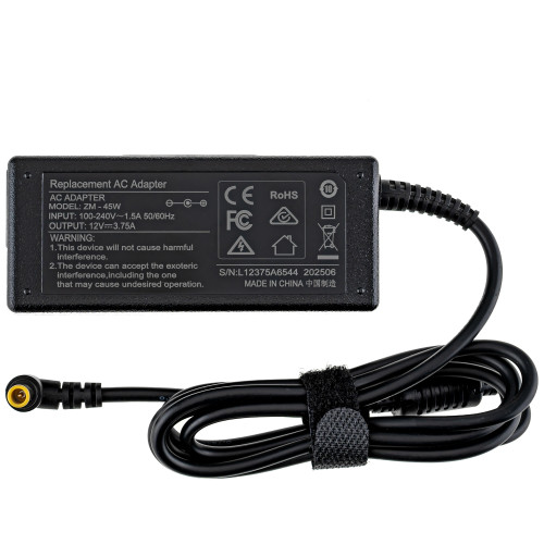 Блок питания для монитора Samsung 12V, 3.75A, 45W, 6.0*4.4мм+PIN, black (без кабеля!)