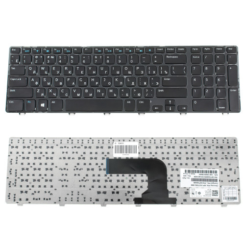 Клавіатура для ноутбука DELL (Inspiron: 3721, 5721) rus, black (оригінал)