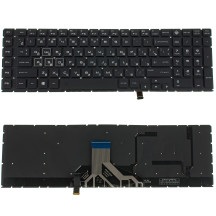 Клавиатура для ноутбука HP (Omen: 17-CB series ) rus, black, без фрейма, подсветка клавиш (RGB)