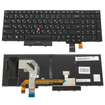 Клавіатура для ноутбука LENOVO (ThinkPad: T570, T580) rus, black, підсвічування клавіш