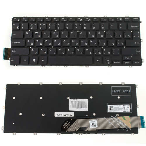 Клавіатура для ноутбука DELL (Inspiron: 5480, 5488, 5481, 5482) rus, black, без фрейма (оригінал)