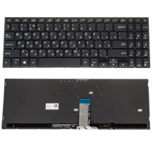 Клавиатура для ноутбука ASUS (X530 series) rus, black, без фрейма, подсветка клавиш