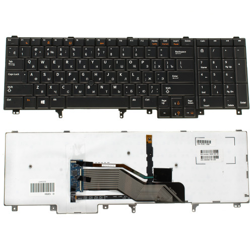 Клавиатура для ноутбука DELL (Latitude: E6520, E6530, E6540,  Precision M4600, M6600), rus, black c джойстиком, подсветка клавиш