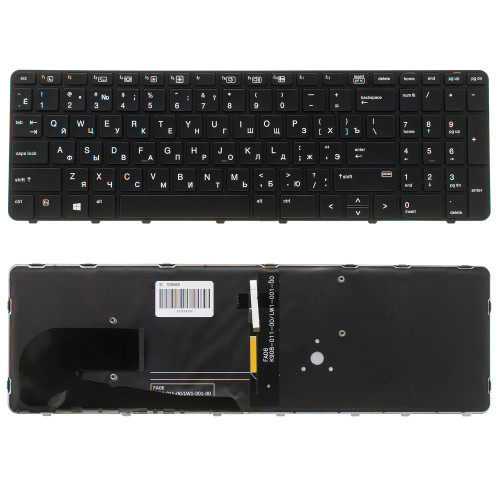 Клавіатура для ноутбука HP (EliteBook: 850 G4) rus, black, підсвічування клавіш, без джойстика