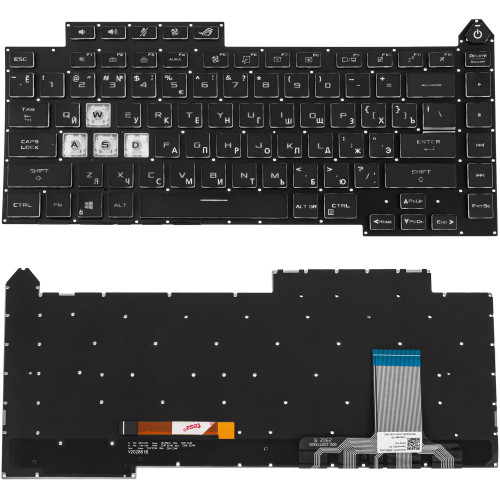 Клавіатура для ноутбука ASUS (G513 series) rus, black, без фрейму, підсвічування клавіш (RGB)