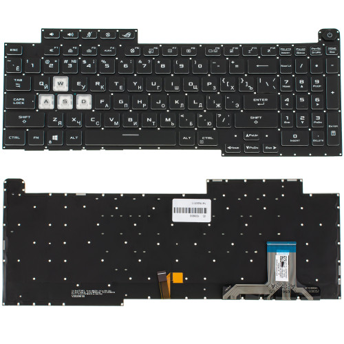 Клавиатура для ноутбука ASUS (G713 series 2021 year) rus, black, без фрейма, подсветка клавиш (RGB 4)