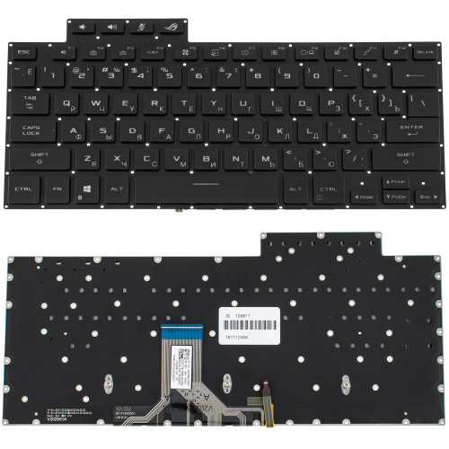 Клавиатура для ноутбука ASUS (GV301 series) rus, black, без фрейма, подсветка клавиш (ОРИГИНАЛ)