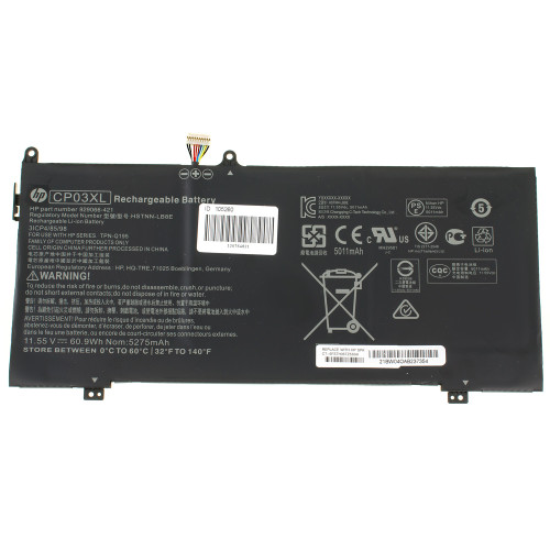 Оригінальна батарея для ноутбука HP CP03XL (Spectre X360 13-AE) 11.55V 5275mAh 60.9Wh Black (929066-421)