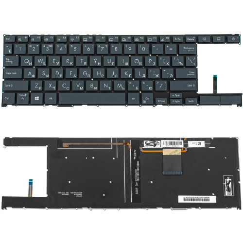 Клавиатура для ноутбука ASUS (UX482 series) rus, black, без фрейма, подсветка клавиш