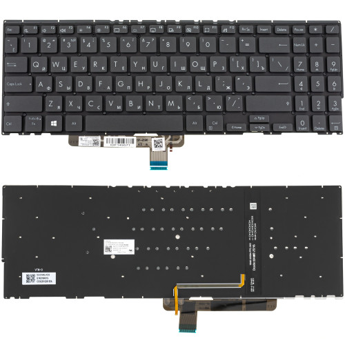 Клавіатура для ноутбука ASUS (UX564 series) rus, black, без фрейма, подсветка клавиш