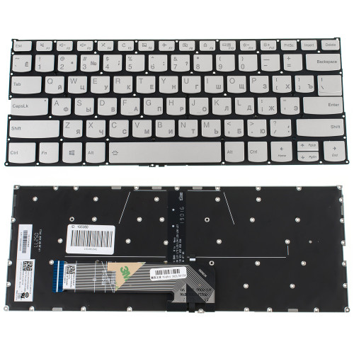 Клавиатура для ноутбука LENOVO (IdeaPad: S740-14IIL) rus, silver, без фрейма, подсветка клавиш