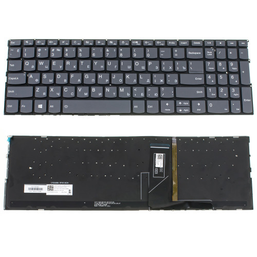 Клавиатура для ноутбука LENOVO (Yoga C740-15IMLL) rus, silver, без фрейма, подсветка клавиш