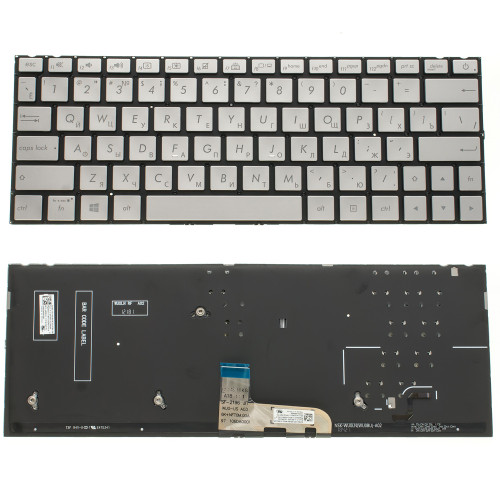Клавиатура для ноутбука ASUS (UX333 series) rus, silver, без фрейма, подсветка клавиш