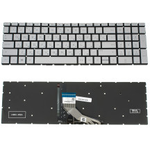 Клавіатура для ноутбука HP (250 G7, 255 G7 series) rus, silver, без фрейма, підсвічування клавіш(оригінал)