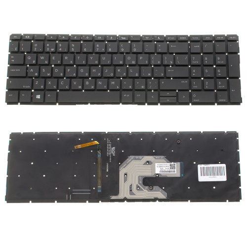 Клавиатура для ноутбука HP (ProBook: 450 G6, 455 G6) rus, black, без фрейма, подсветка клавиш (ОРИГИНАЛ)