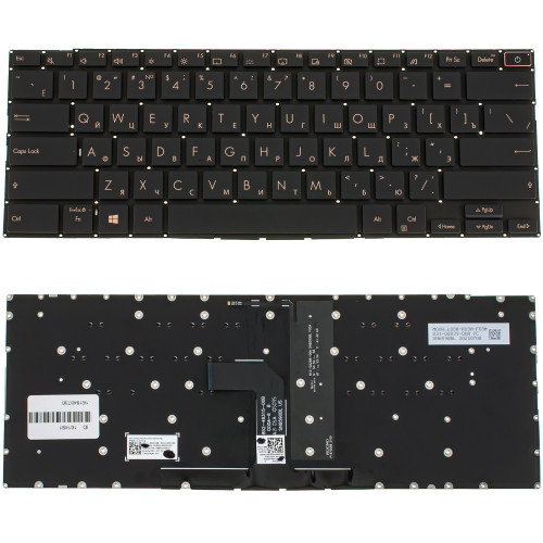 Клавіатура для ноутбука ASUS (UX393 series) rus, black, без фрейму, підсвічування клавіш