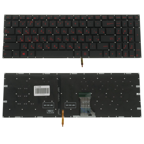 Клавіатура для ноутбука ASUS (GL702VML) rus, black, без фрейма, підсвічування клавіш