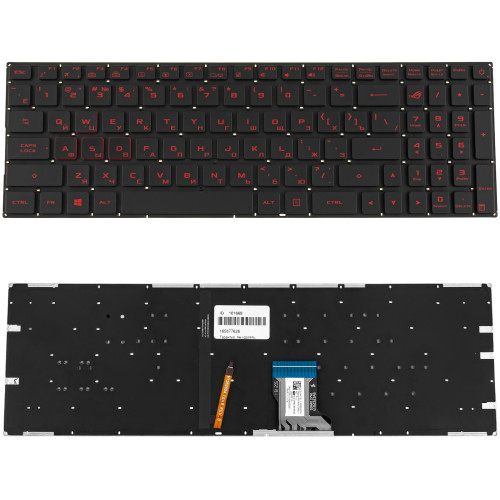 Клавіатура для ноутбука ASUS (GL502VM, GL502VT ) rus, black, без фрейма, підсвічування клавіш(оригінал)