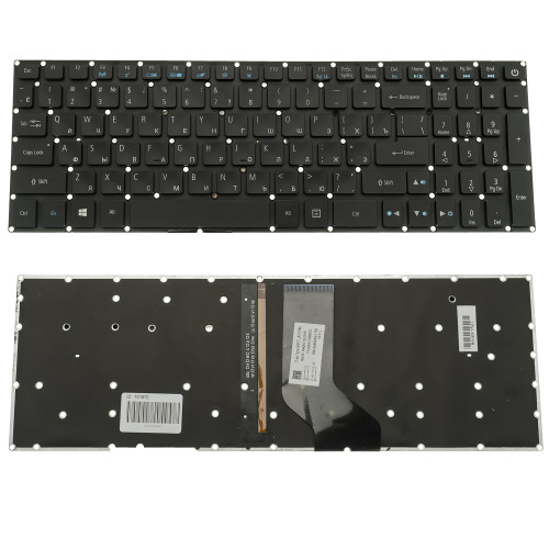 Клавіатура для ноутбука ACER (AS: VX5-591G) rus, black, без фрейма, підсвічування клавіш