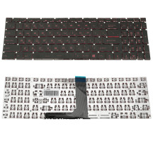 Клавиатура для ноутбука MSI (GV62, GT62) rus, black, без фрейма, (RED)