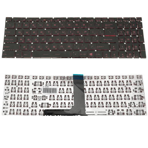 Клавиатура для ноутбука MSI (GV62, GT62) rus, black, без фрейма, (RED)