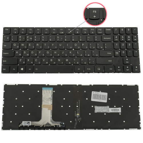 Клавиатура для ноутбука LENOVO (Legion: Y530-15) rus, black, без фрейма, подсветка клавиш (ОРИГИНАЛ) (black bezzel)