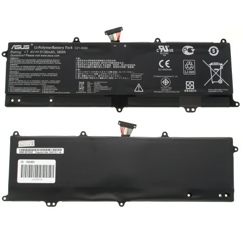 Оригінальна батарея для ноутбука ASUS C21-X202 (S200E, X202E, X201E, Q200E series) 7.4V 5136mAh 38Wh Black